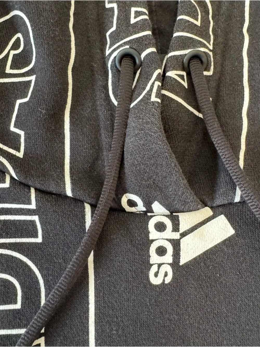 Adidas All Over Print Hoodie Logo Black & White Men’s XS Women’s S